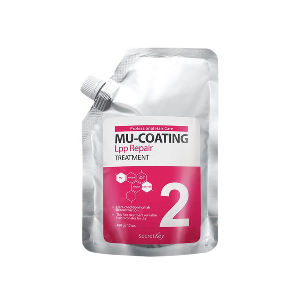 Kem ủ phục hồi tóc hư tổn Secret key Mu-Coating LPP Repair Treatment 480g
