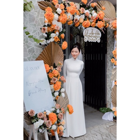 ÁO DÀI CÔ DÂU TRẮNG