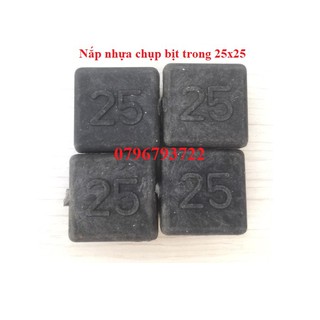 Bộ 10 cái nắp chụp nhựa vuông 25x25_bịt trong chân bàn ghế, nút chân chống xước, bịt trong chân ống sắt, nút nhựa