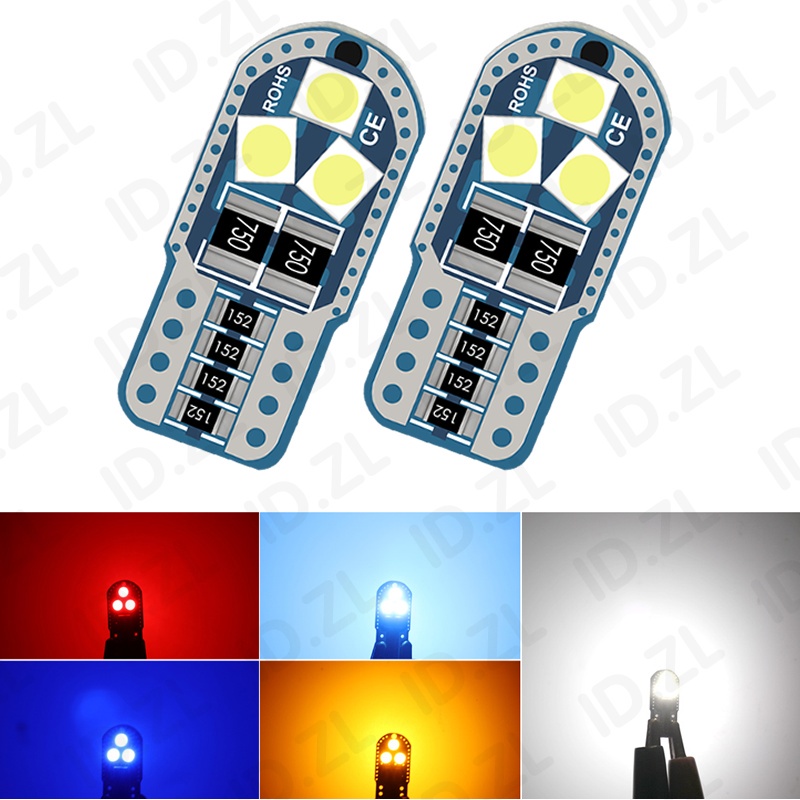 Set 1 Hoặc 2 Đèn led W5W T10 3030 6SMD Cho Xe Hơi