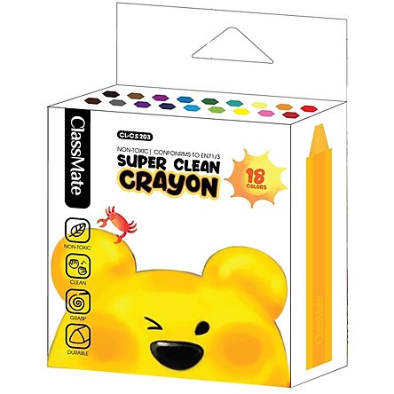 Sáp màu siêu sạch 18 màu CL-CS203