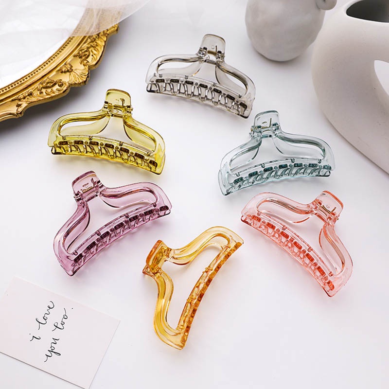 Kẹp tóc màu trơn trong suốt phong cách Hàn Quốc thiết kế thời trang cho nữ