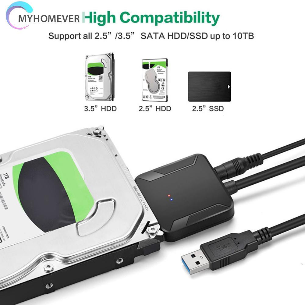 myhomever SATA to USB Adapter USB 3.0 to Sata 3 Cable for 2.5in 3.5in Hard Disk Drive