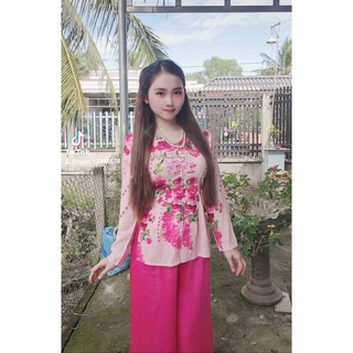 Sét bà ba lạp thể lụa pháp in 4d