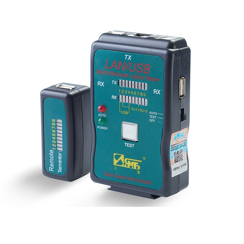 Bộ test cáp mạng, khiểm tra cáp mạng RJ45 , RJ 11 - 2 trong 1 tín hiệu đèn tester 168