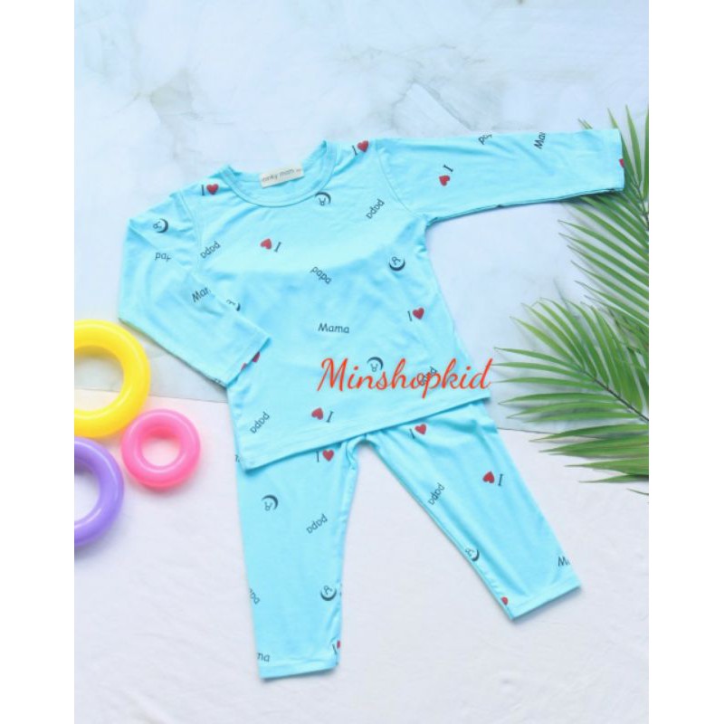 Bộ thun lạnh papa mama cho bé