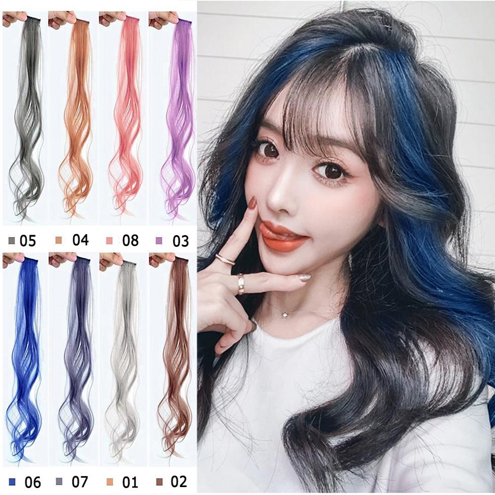 Tóc Giả Nối Dài Xoăn Tàng Hình Tự Nhiên 24inch Bằng Sợi Tổng Hợp