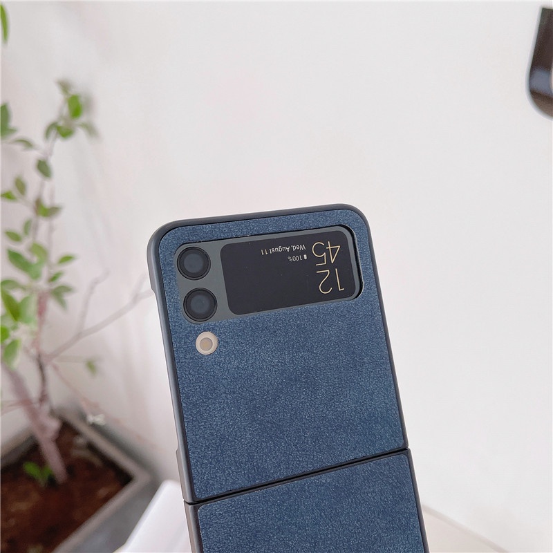 Ốp Điện Thoại Silicon Phối Da Nắp Gập Màu Trơn Chống Sốc Cho Samsung Galaxy Z Flip 3 5G Flip3 Zflip3 Samsung Z Flip3 Z3