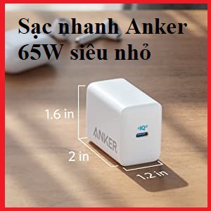 Củ sạc nhanh Anker 65W PowerPort III Pod Lite A2718