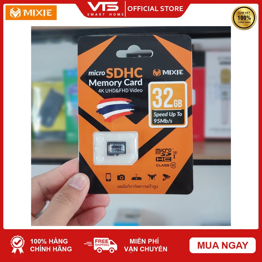 Thẻ nhớ Micro SD Mixie 32GB 95MB/s U3, Chuyên dụng cho Camera Chính Hãng, Bảo Hành 3 Năm - VTS Store