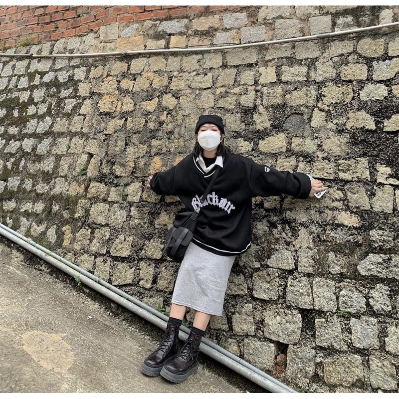 Chân váy trơn xẻ sau Basic Ullzang