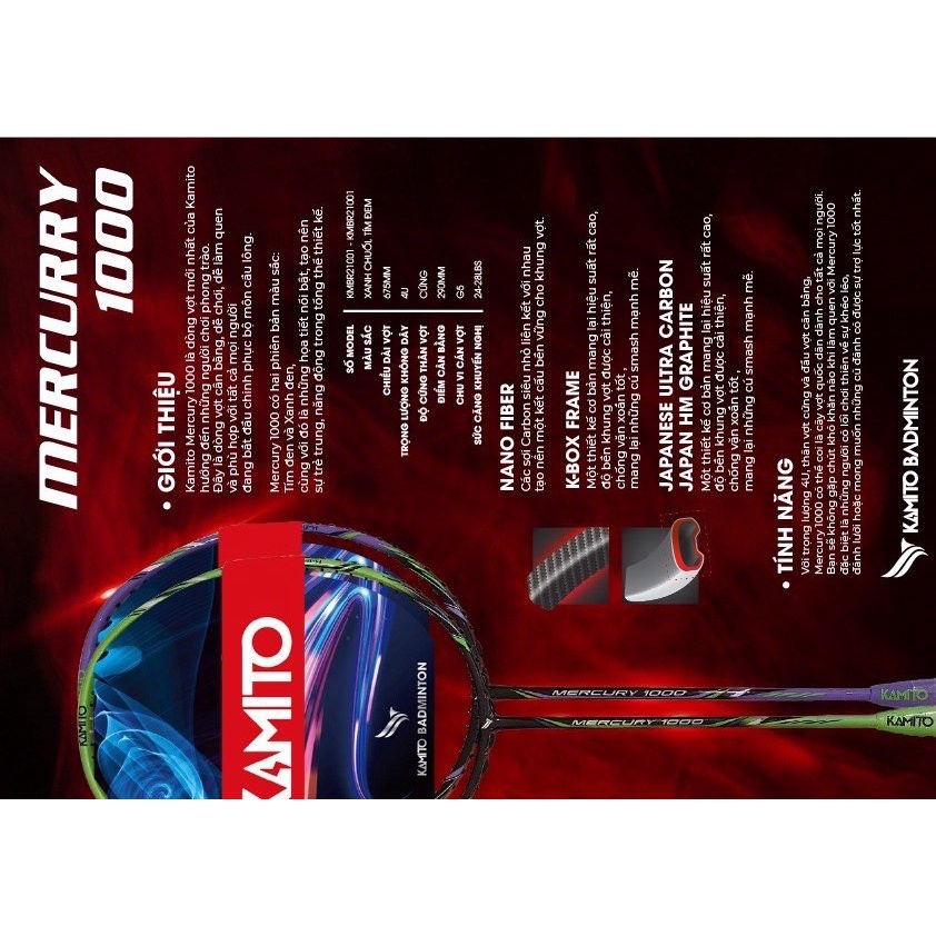 Vợt cầu lông Kamito MERCURY 1000