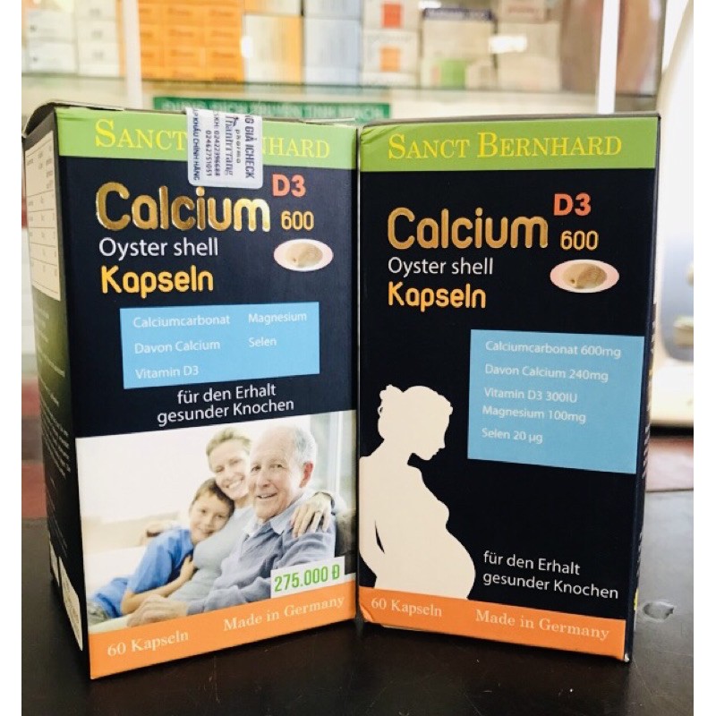 Calcium D3 kapsln-Bổ sung canxi cho bầu, người cao tuổi