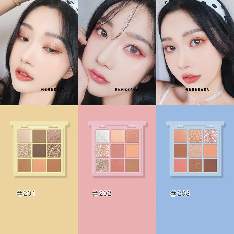 Bảng Phấn Mắt Nhũ Lì 9 Ô MEMERABA SWEET GIRL MB042 | BigBuy360 - bigbuy360.vn