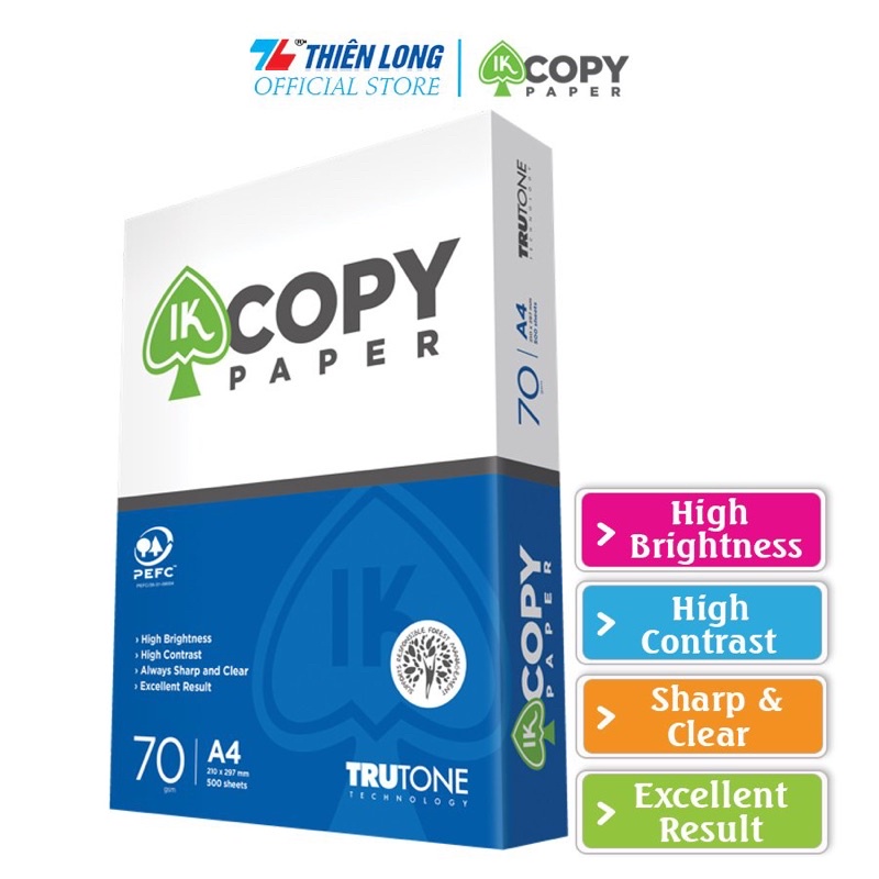 Giấy A4 70gsm IK Copy (500 tờ) - Hàng nhập khẩu Indonesia