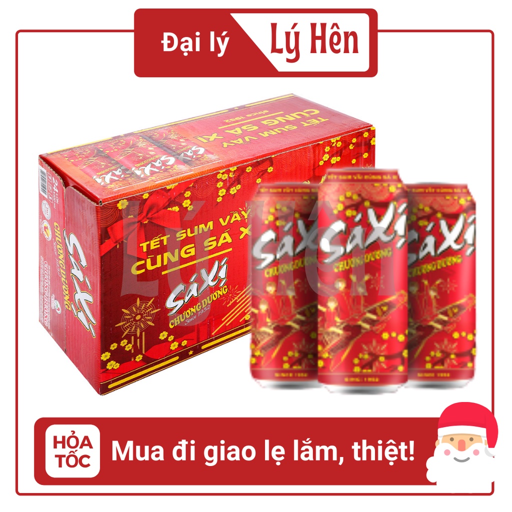 Thùng 24 Lon Nước Ngọt Có Gas Xá Xị Chương Dương Xuân Soft Drink Lon 330ml Date Luôn Mới