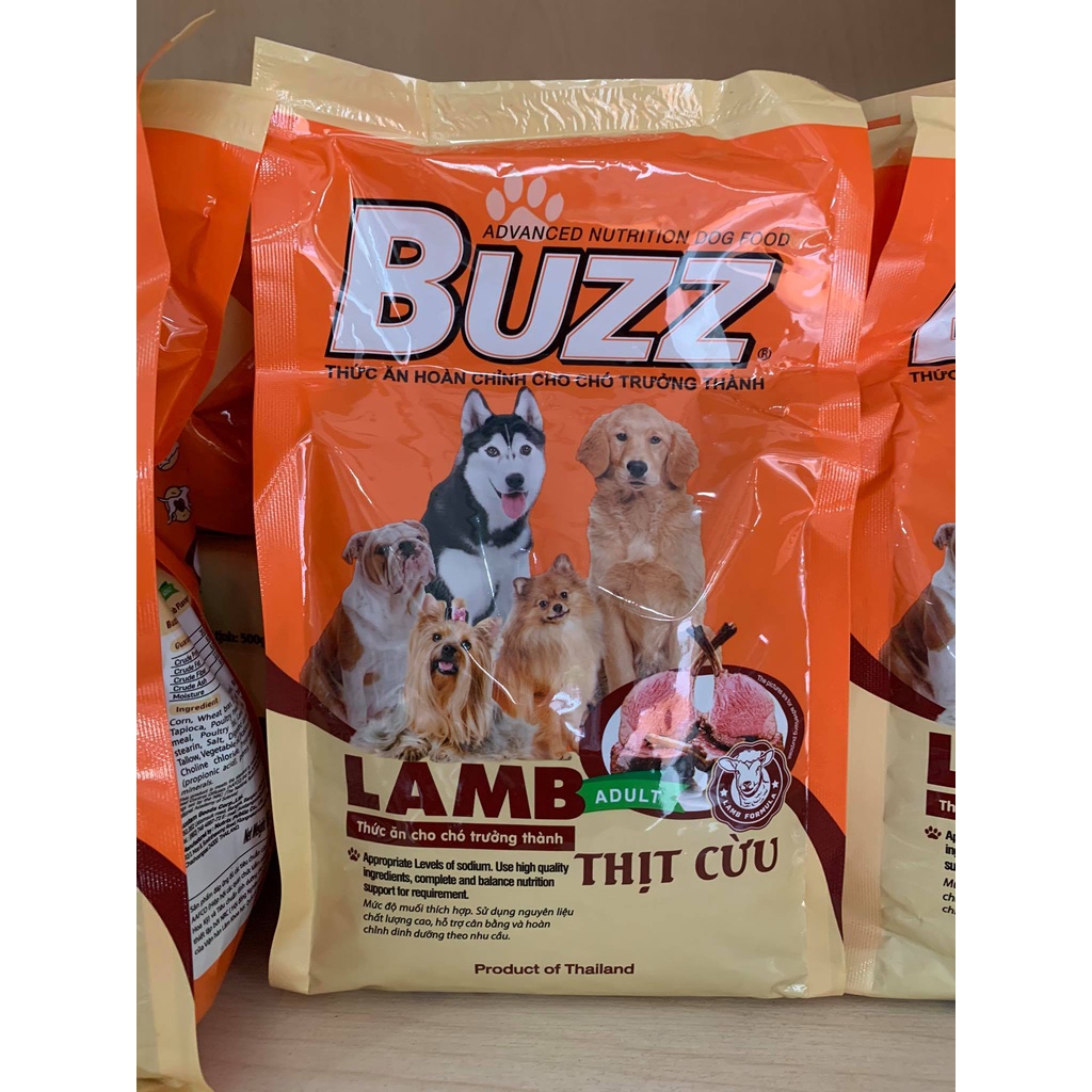 Thức ăn chó cao cấp Buzz Adult Dog Food Vị thịt cừu 500g [HSD: 13/07/2022]
