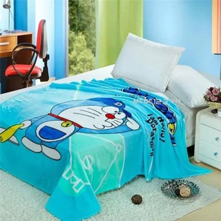 Chăn lông cừu siêu nhẹ in hình cho bé họa tiết Doremon (1x1.4m)