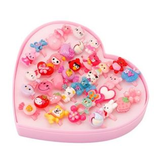 1 hộp nhẫn nhựa hoạt hình cho bé 36 chiếc