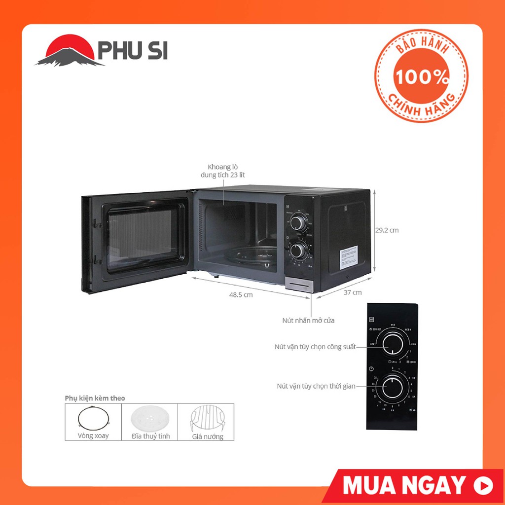 Lò vi sóng Electrolux EMM2318X 23L (Đen) - HÀNG CHÍNH HÃNG