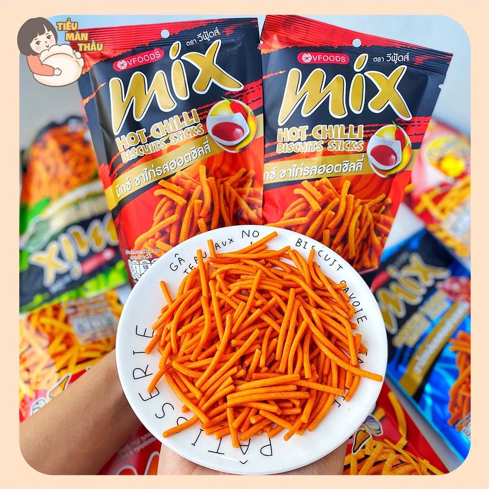 Bim bim tăm Thái Lan Mix, snack tăm que giòn 60gr - Tiểu Màn Thầu Store
