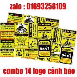 combo 14 logo cảnh báo, tem cảnh báo