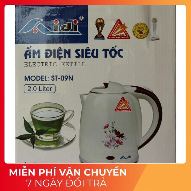 [Hai Lớp bền đẹp] Ấm Siêu Tốc Aidi ST-09N (1.8 lit)