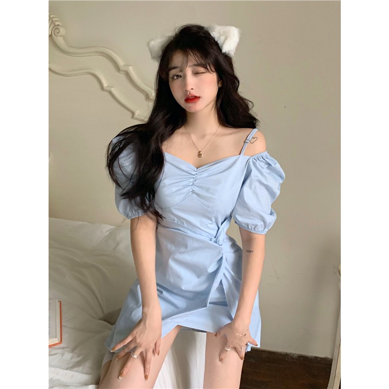 (R440) đầm ulzzang xanh Hàn tươi sáng ngọt ngào S M (kèm ảnh khách) | BigBuy360 - bigbuy360.vn