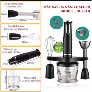 Máy xay cầm tay Hitachi và heager Chức năng:Xay thịt, Xay sinh tố, Xay cháo nóng, Đánh trứngCông suất1l