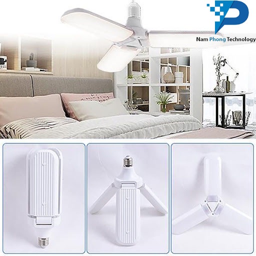 ĐÈN LED QUẠT 3 CÁNH 45W SIÊU TIẾT KIỆM ĐIỆN - THIẾT BỊ CHIẾU SÁNG THÔNG MINH CÓ THỂ ĐIỀU CHỈNH GÓC ĐỘ CÁNH QUẠT