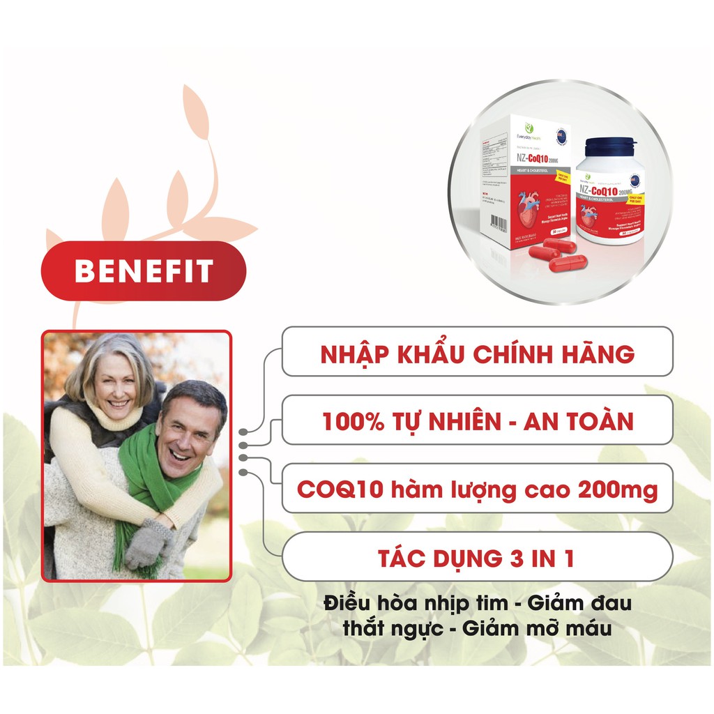 NZ-CoQ10 200mg - Hỗ trợ ổn định huyết áp, giảm cholesterol và các nguy cơ nhồi máu cơ tim (30 viên)