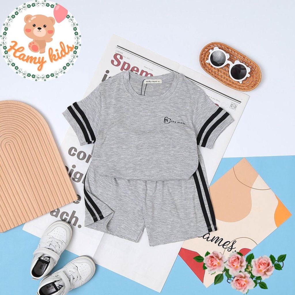 Đồ Bộ Trẻ Em Minky Mom Chính Hãng Vải Thun Lạnh Sọc Trơn Kiểu Dáng Thể Thao Cho Bé Từ 0-5 Tuổi Dưới 20kg - Hamykids