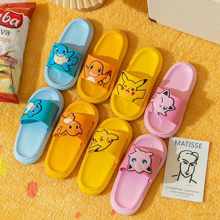 Dép Sandal Mềm Thoáng Khí Chống Trượt In Hình Pokemon Pikachu Cho Bé Trai Gái