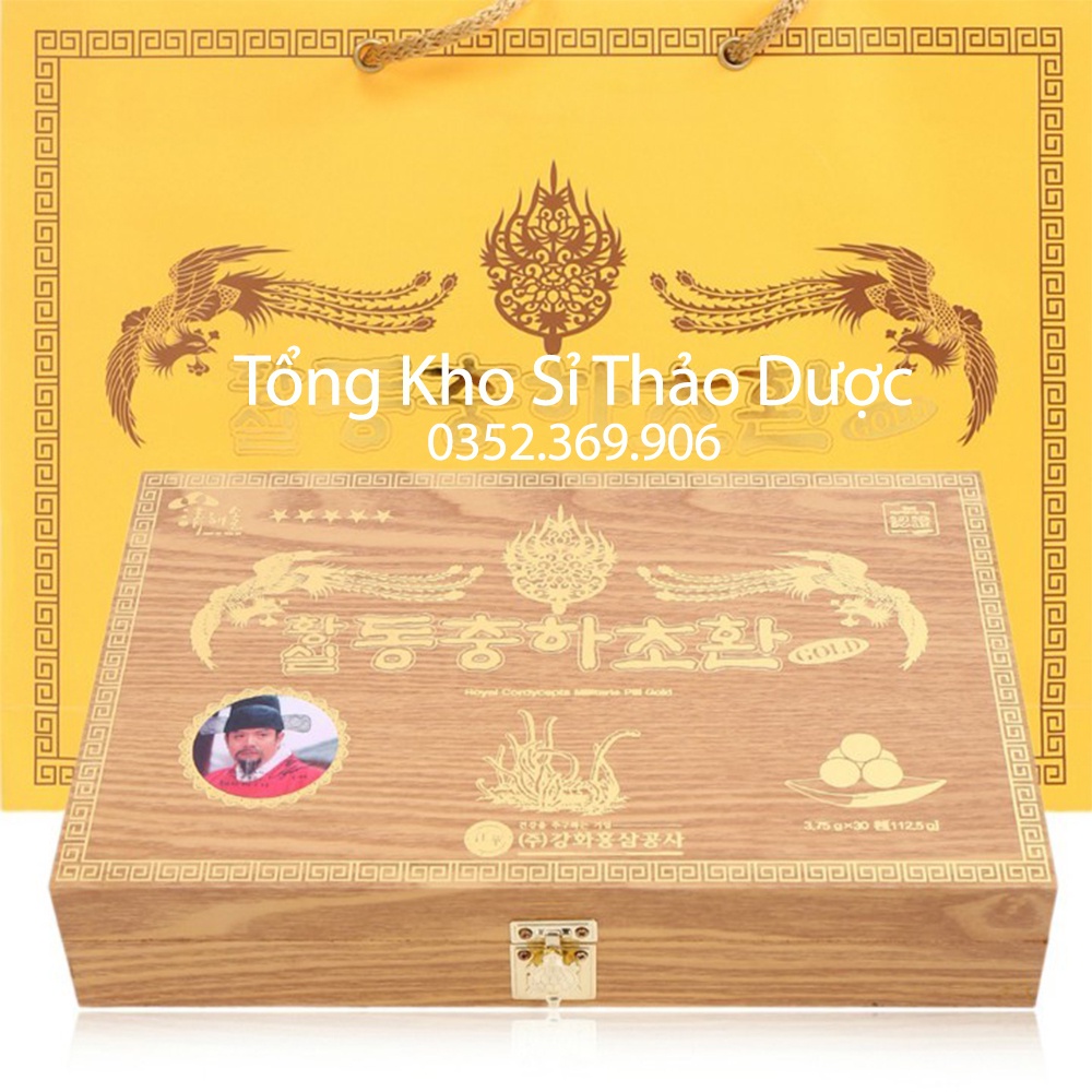 Đông trùng hạ thảo KangHwa (Hộp Gỗ Vàng 30v) - Sản phẩm cao cấp