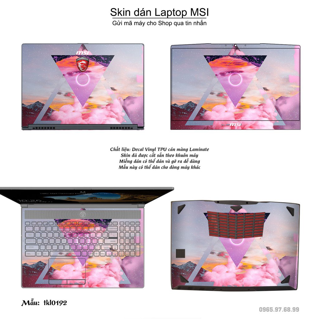 Skin dán Laptop MSI in hình thiết kế nhiều mẫu 5 (inbox mã máy cho Shop)