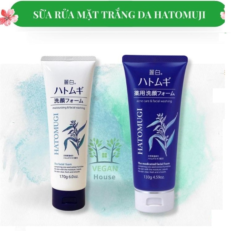 Sữa rửa mặt trắng da Ý Dĩ Hatomugi Cleansing Foam
