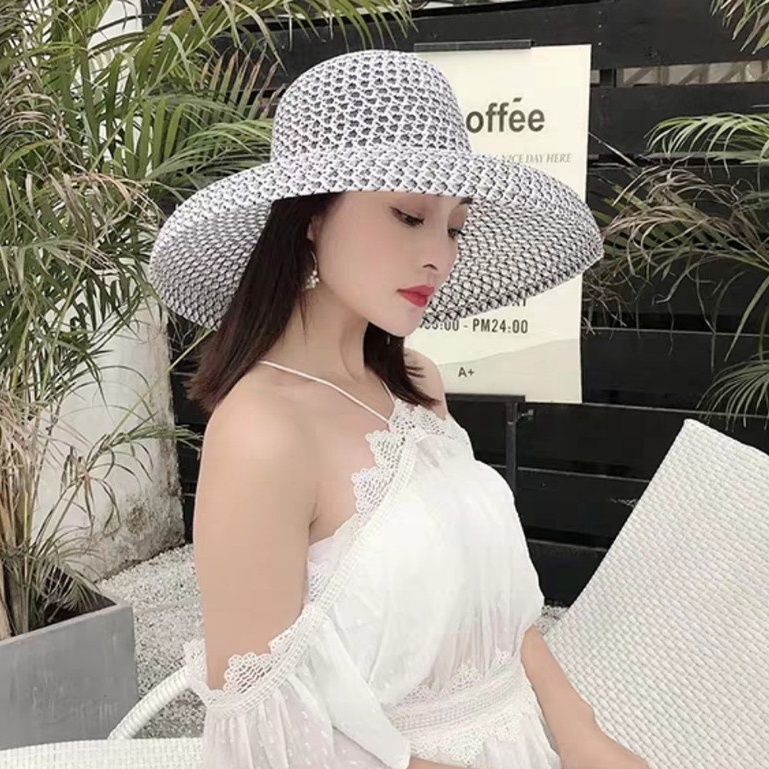 MŨ / NÓN CÓI ( ĐI BIỂN ) TIỂU THƯ CHẤT LƯỚI MỀM THẮT NƠ VINTAGE CAO CẤP - #NONCOI