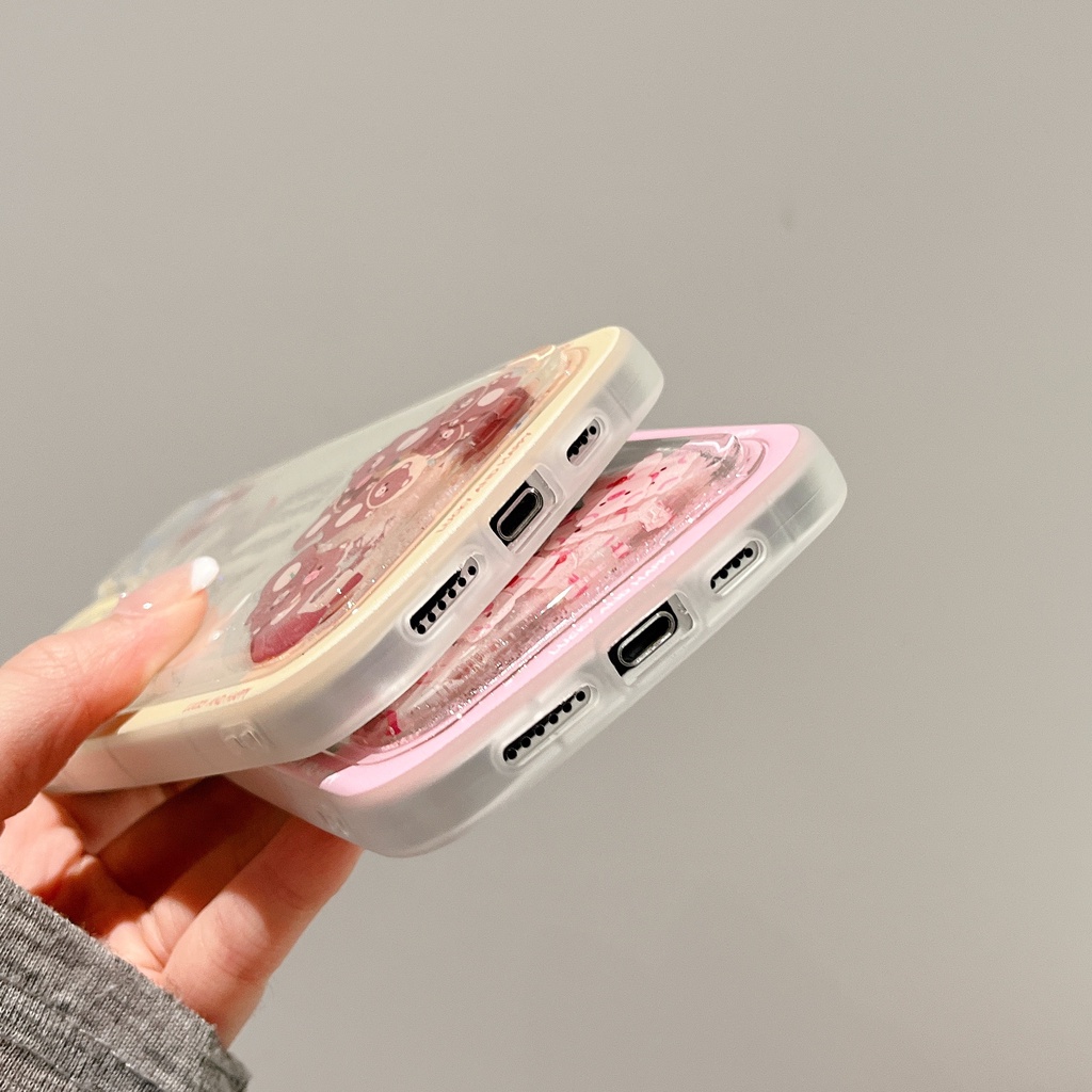 Ốp Điện Thoại Dẻo Họa Tiết Hoạt Hình Heo Có Nước Kim Tuyến Lấp Lánh Chống Rơi Cho iPhone 14 / 13 / 12PRO MAX / 11 / 13PRO MAX