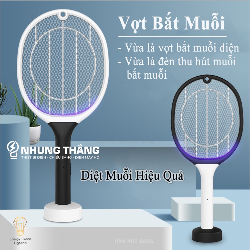 Vợt Bắt Muỗi Kiêm Đèn Thu Hút Muỗi WP-08B - Diệt Muỗi Nhanh Gọn - An Toàn Và Hiệu Quả - Energy Green Lighting