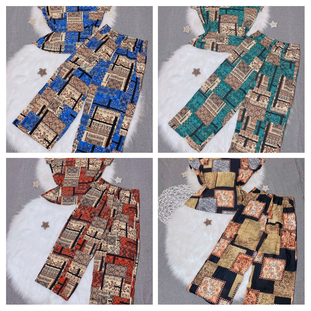 Bộ lanh trung niên dài, bộ mặc nhà trung niên quần dài