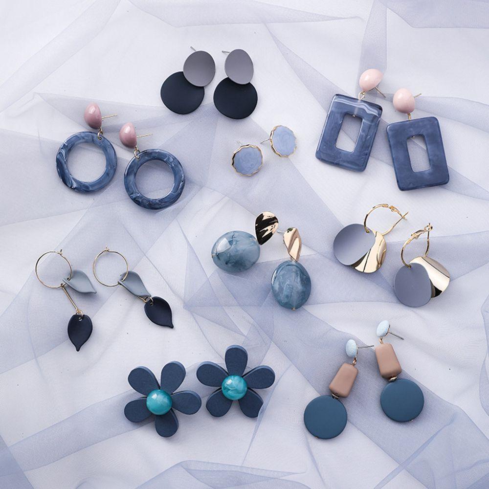 Bông Tai Acrylic Hình Tròn Thiết Kế Đục Lỗ Độc Đáo Thời Trang Mùa Hè