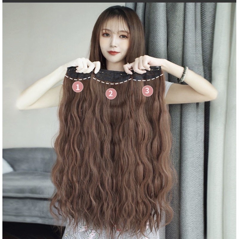 Set 3 Dải Kẹp Xoăn Sóng Xù ❤️LOẠI 1❤️ CHẤT TÓC TƠ NHẬT SIÊU THẬT DÙNG ĐƯỢC NHIỆT