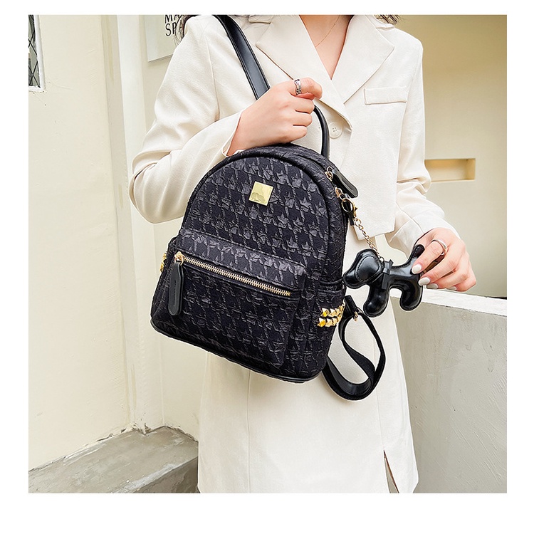 Ba Lô JASMIN NOIR Đi Học Vải Len Thiết Kế Đơn Giản Thời Trang Cho Nữ