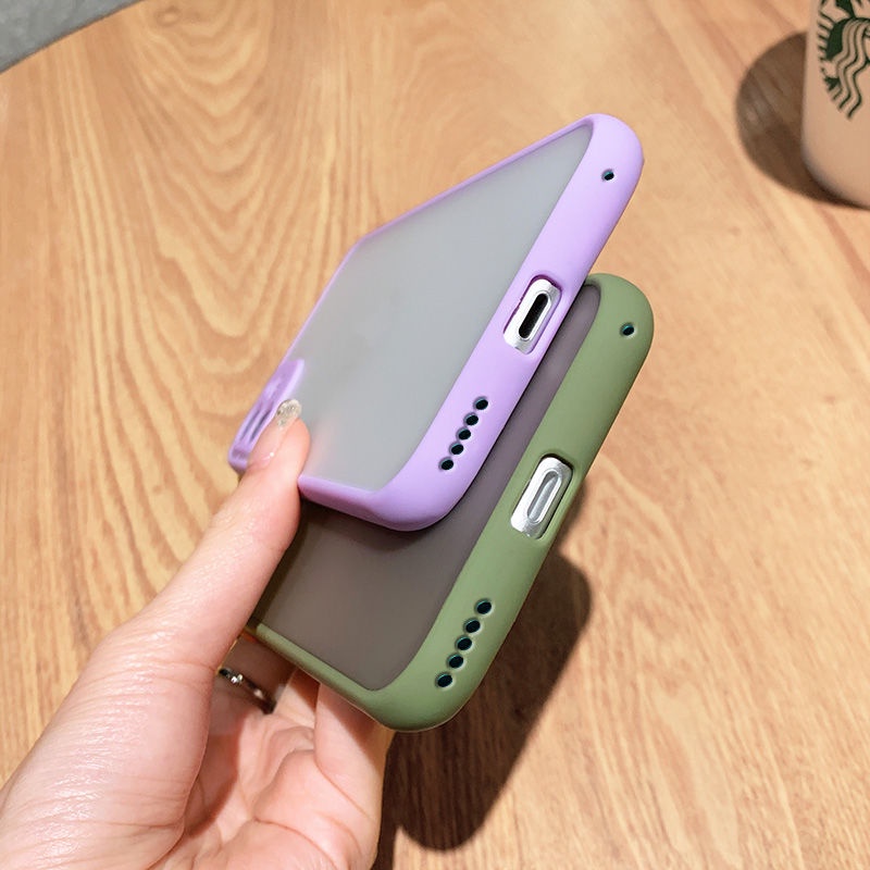 Ốp điện thoại nhám chống sốc viền màu tự chọn cho Xiaomi Mi Poco X3 F4 GT NFC F3 F2 M3 Pro Mi 11 Lite 10T Pro