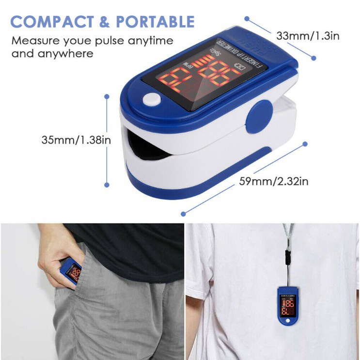 Máy đo Sp02 đo nồng độ oxy trong máu và nhịp tim Fingertip Pulse Oximeter LK-87 màn hình Led  [ Sẵn Hàng ]