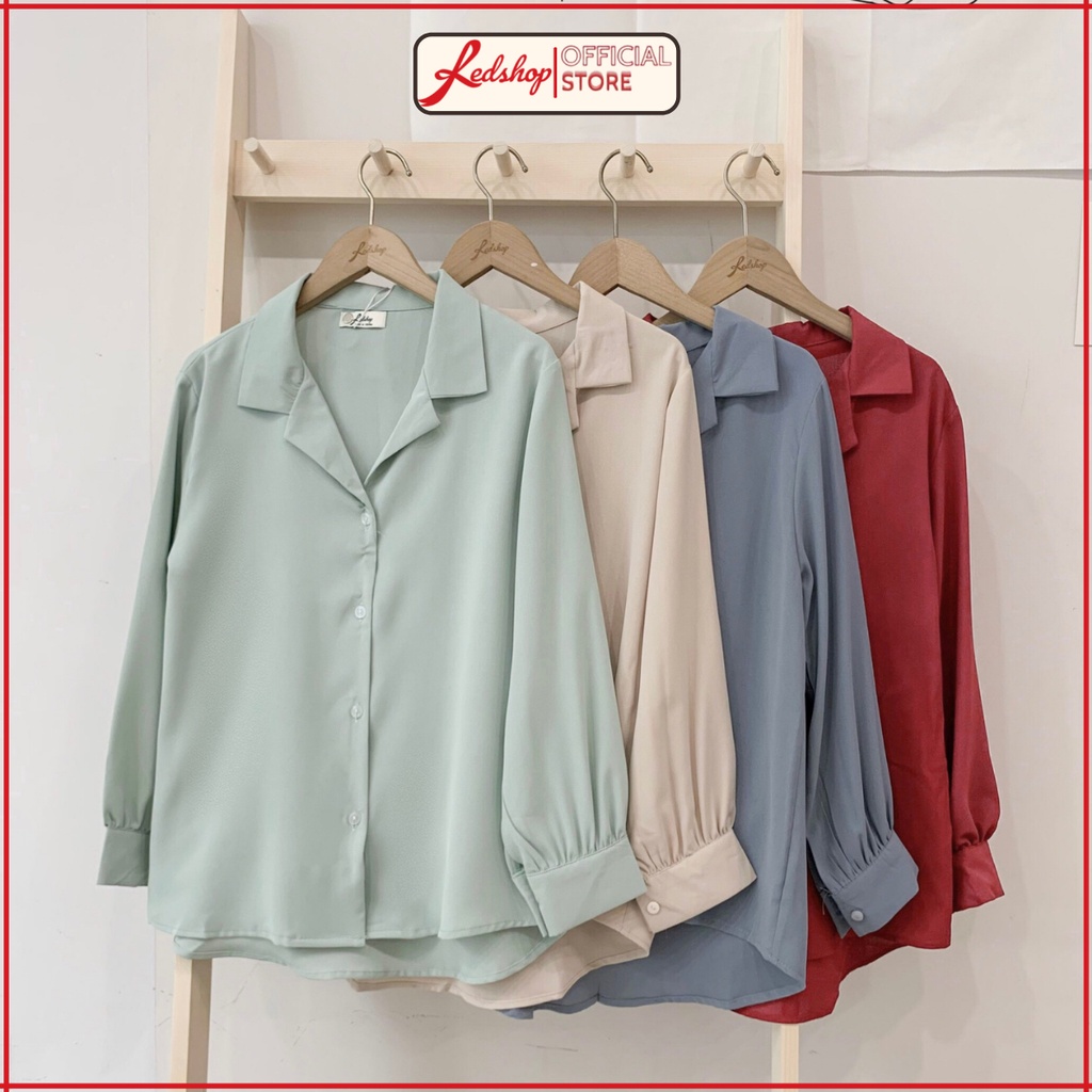 Áo Sơ Mi Nữ Dài Tay Cổ Vest thời trang Hàn Quốc Red Shop_28003