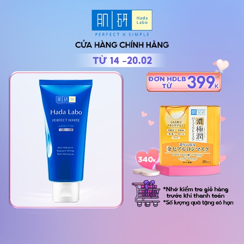 Kem rửa mặt dưỡng trắng Hada Labo Perfect White Cleanser 80g