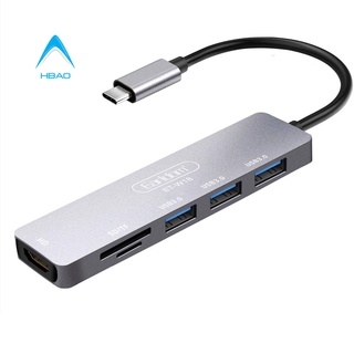 Thiết bị earldom w18 hỗ trợ chuyển đổi từ cổng usb typec 6 in 1 hdmi + 3 usb 3.0 + sd card reader + tf card