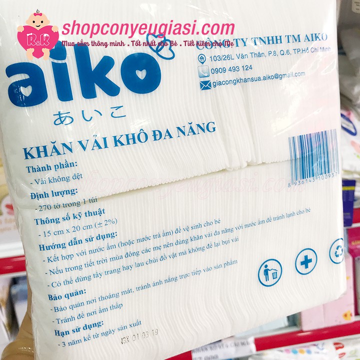 Khăn Khô Đa Năng Aiko Túi - 300g/500g