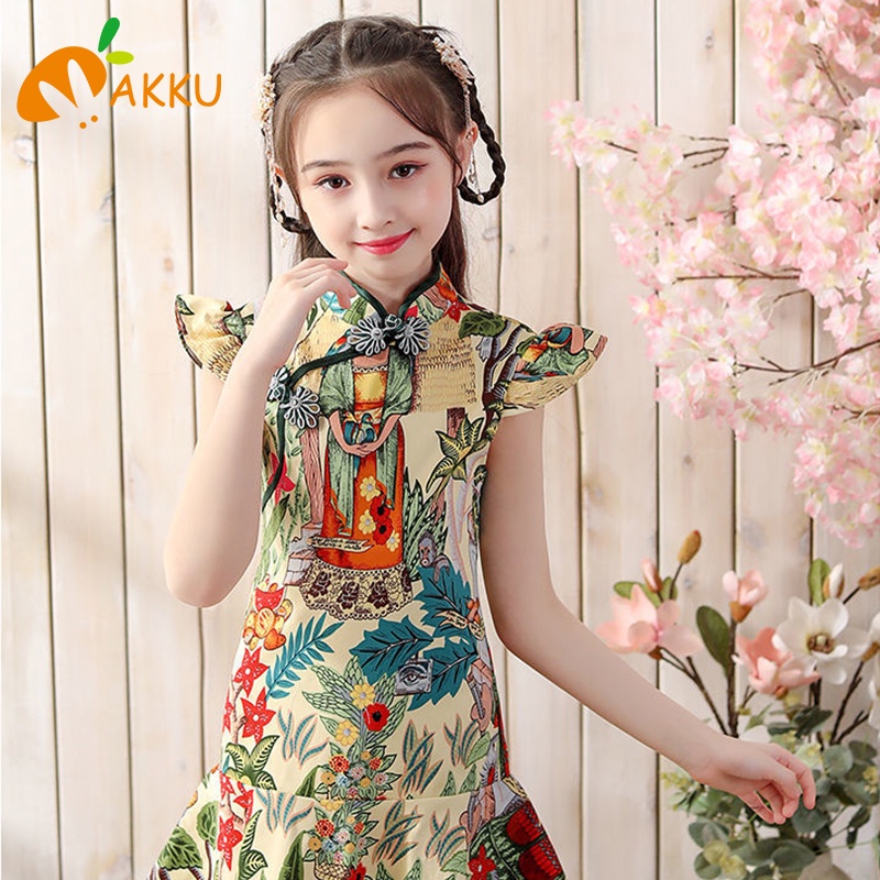 Sườn Xám Thời Trang Mùa Hè Xinh Xắn Dành Cho Bé Gái